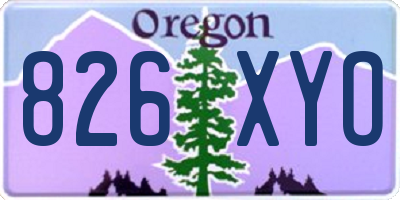 OR license plate 826XYO