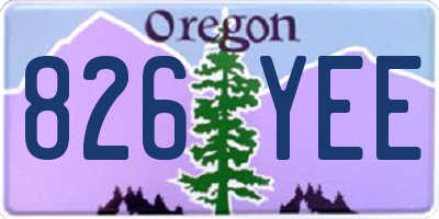 OR license plate 826YEE