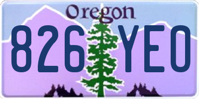 OR license plate 826YEO