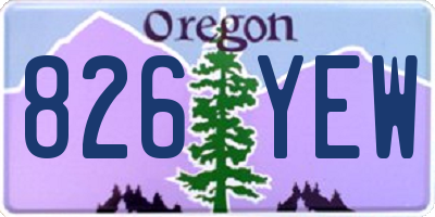 OR license plate 826YEW