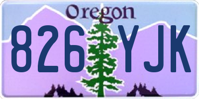 OR license plate 826YJK