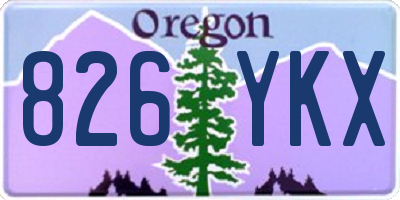 OR license plate 826YKX