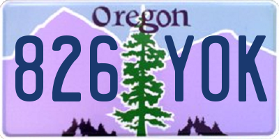 OR license plate 826YOK