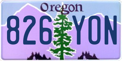 OR license plate 826YON