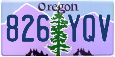 OR license plate 826YQV