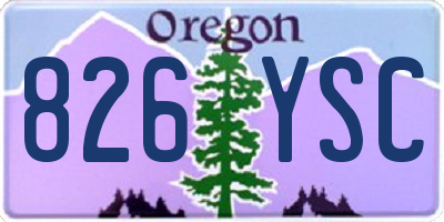 OR license plate 826YSC