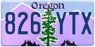 OR license plate 826YTX