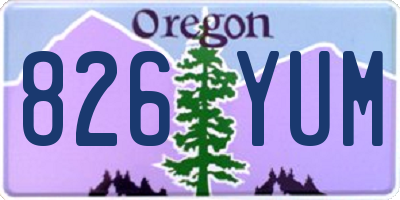 OR license plate 826YUM