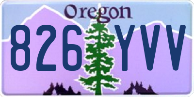 OR license plate 826YVV