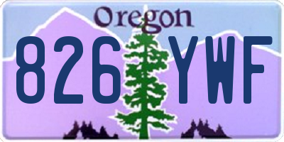 OR license plate 826YWF