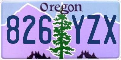 OR license plate 826YZX
