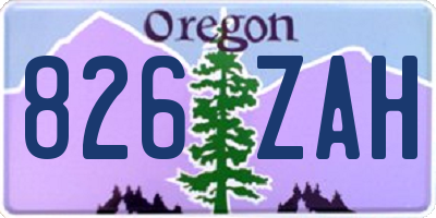 OR license plate 826ZAH