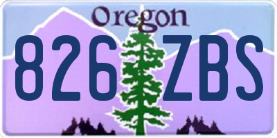 OR license plate 826ZBS