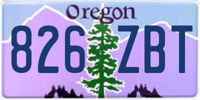 OR license plate 826ZBT