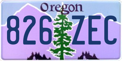 OR license plate 826ZEC
