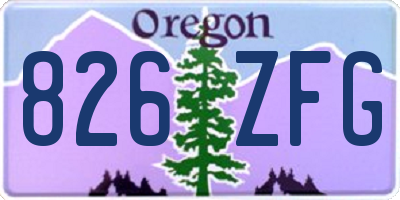 OR license plate 826ZFG