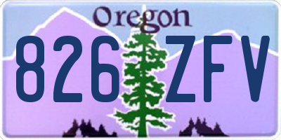 OR license plate 826ZFV