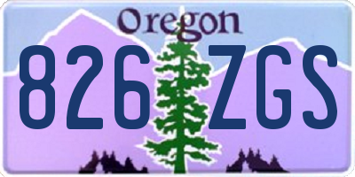 OR license plate 826ZGS