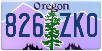 OR license plate 826ZKO