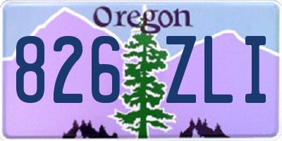 OR license plate 826ZLI