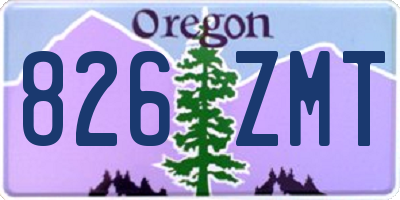 OR license plate 826ZMT