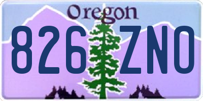 OR license plate 826ZNO