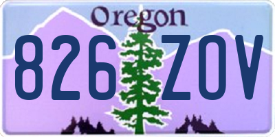 OR license plate 826ZOV