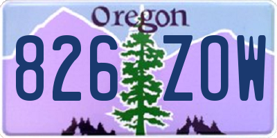 OR license plate 826ZOW