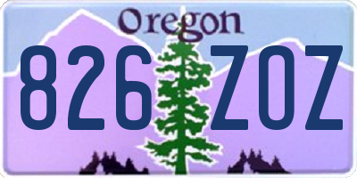 OR license plate 826ZOZ