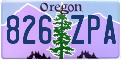 OR license plate 826ZPA