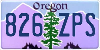 OR license plate 826ZPS