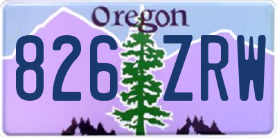 OR license plate 826ZRW