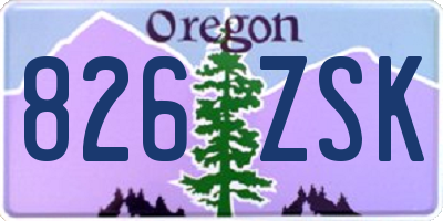 OR license plate 826ZSK
