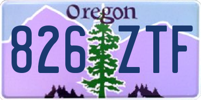 OR license plate 826ZTF