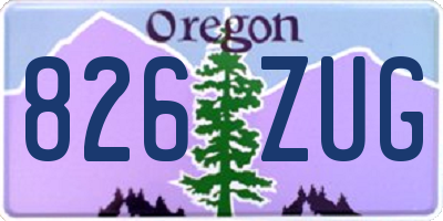 OR license plate 826ZUG