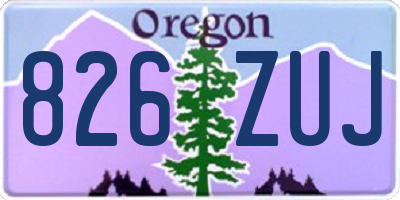 OR license plate 826ZUJ