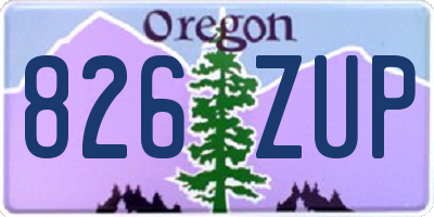 OR license plate 826ZUP