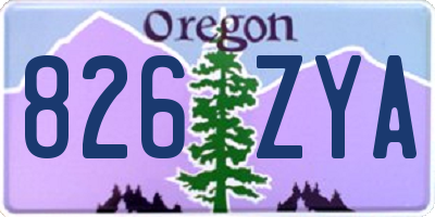 OR license plate 826ZYA