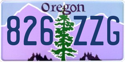 OR license plate 826ZZG