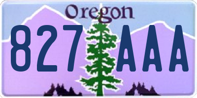 OR license plate 827AAA