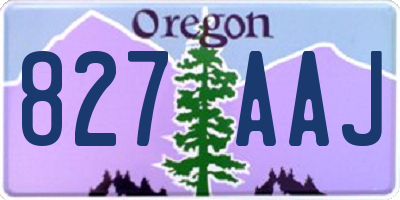 OR license plate 827AAJ