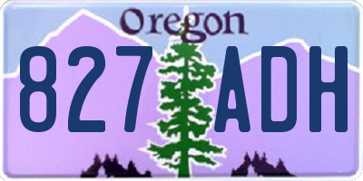 OR license plate 827ADH