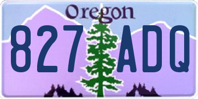 OR license plate 827ADQ