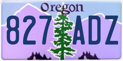 OR license plate 827ADZ