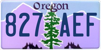 OR license plate 827AEF