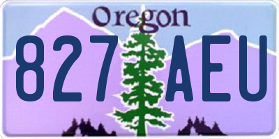 OR license plate 827AEU