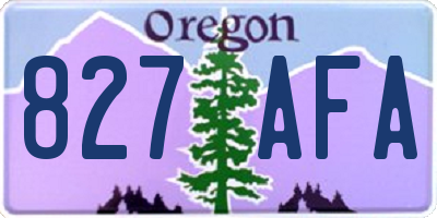 OR license plate 827AFA