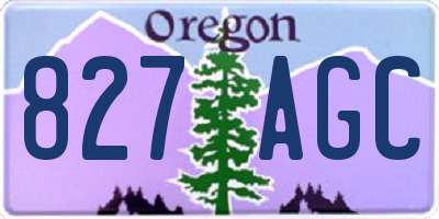 OR license plate 827AGC