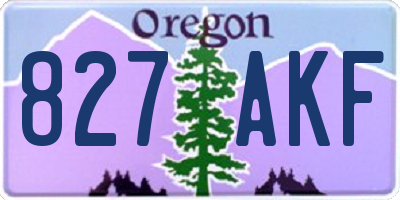 OR license plate 827AKF