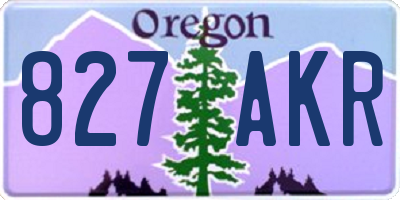 OR license plate 827AKR